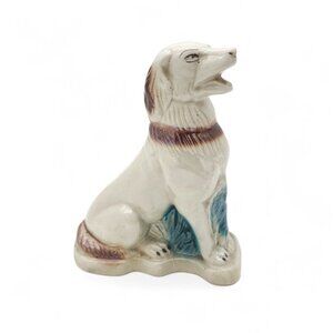 Vintage Staffordshire Cocker Spaniel Dog Luster Ceramic Small Statue Figurine 7"